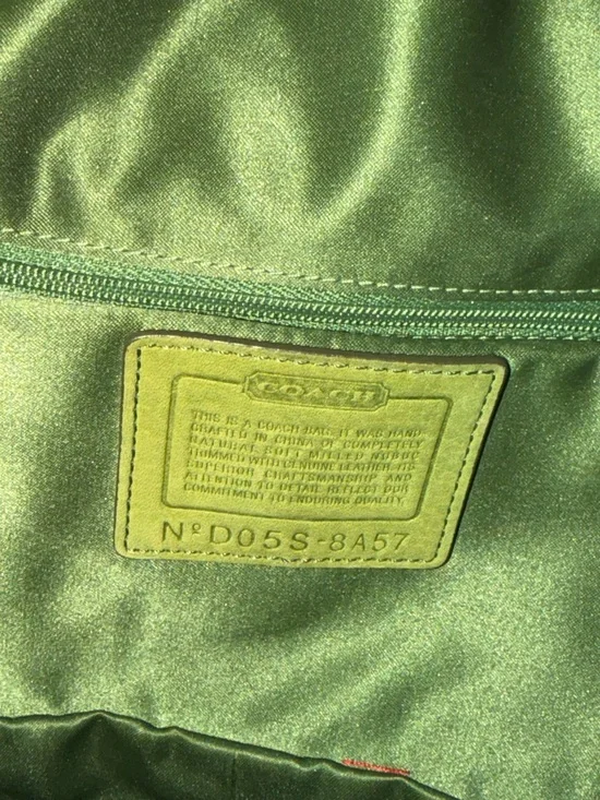 COACH 2005 Vintage Soho Flap Hobo Green Suede Shoulder Bag - Picture 5 of 7